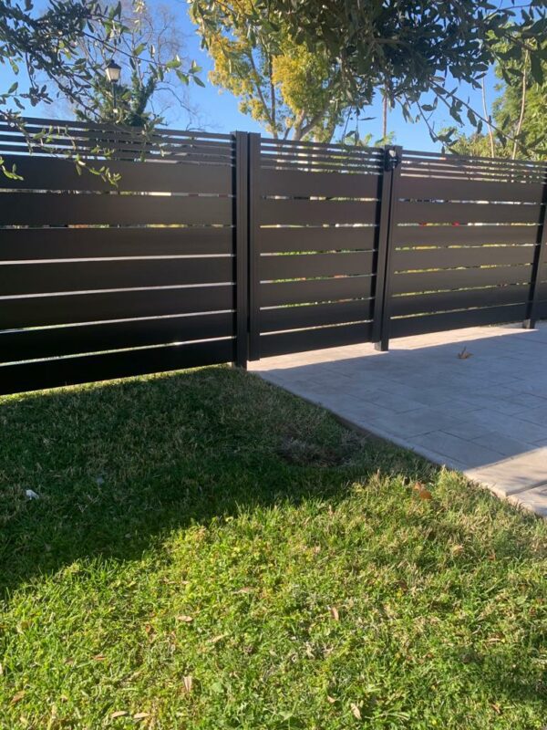 Black Aluminum fence and gate