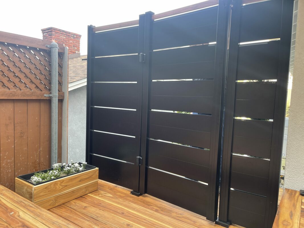 Black Aluminum gate and side panel