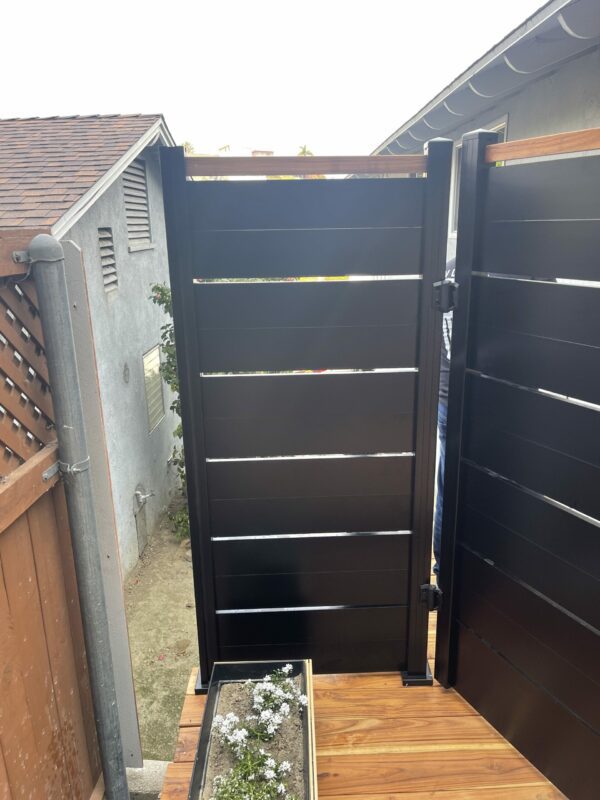 Black Aluminum gate and side panel