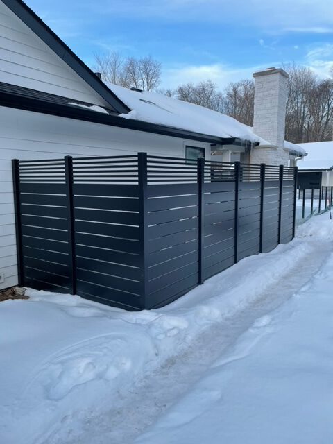 Black Aluminum horizontal fence