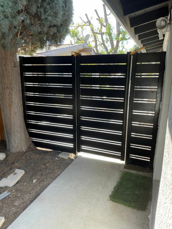 Black Aluminum side yard gate