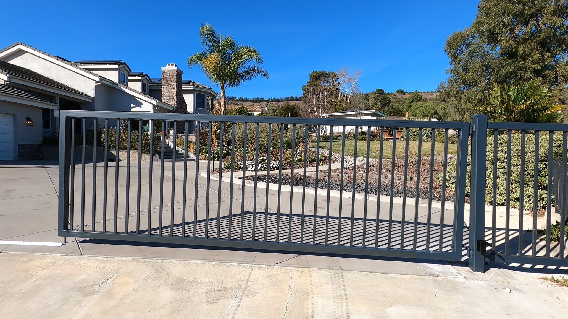 Black Aluminum sliding and swing gate
