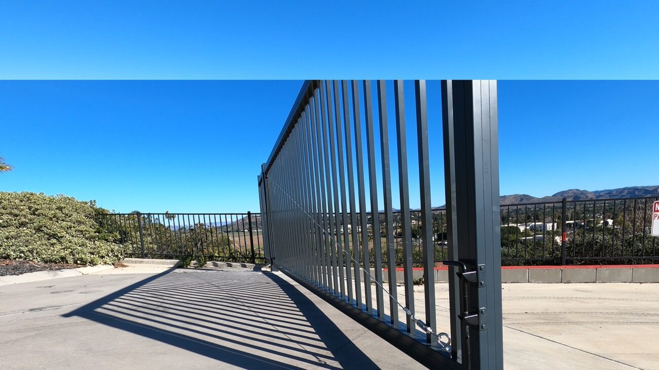 Black Aluminum sliding and swing gate