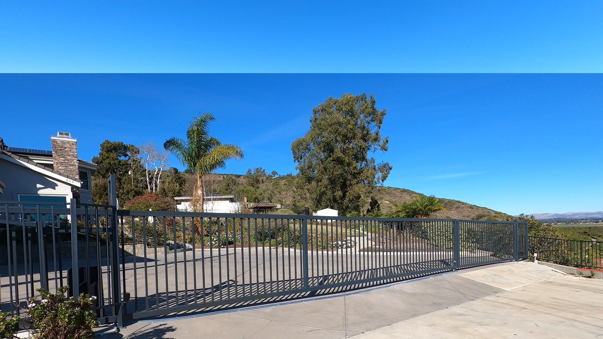 Black Aluminum sliding and swing gate