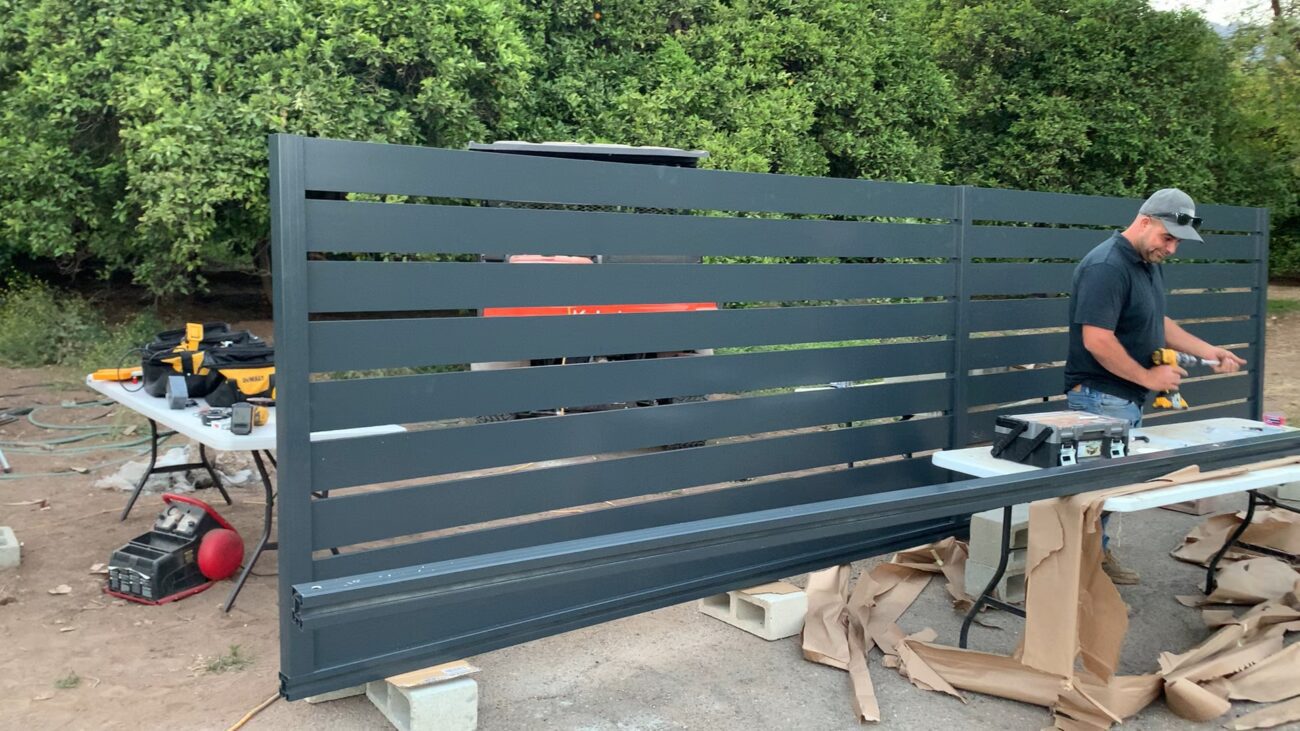 Black Aluminum sliding gate