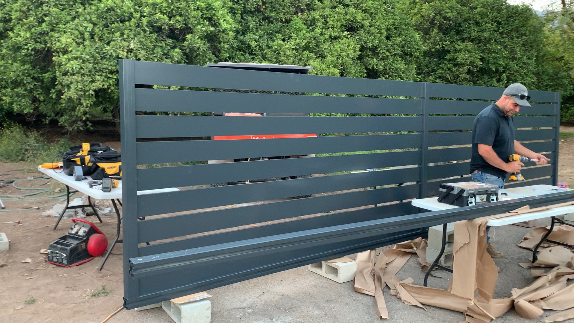 Black Aluminum sliding gate