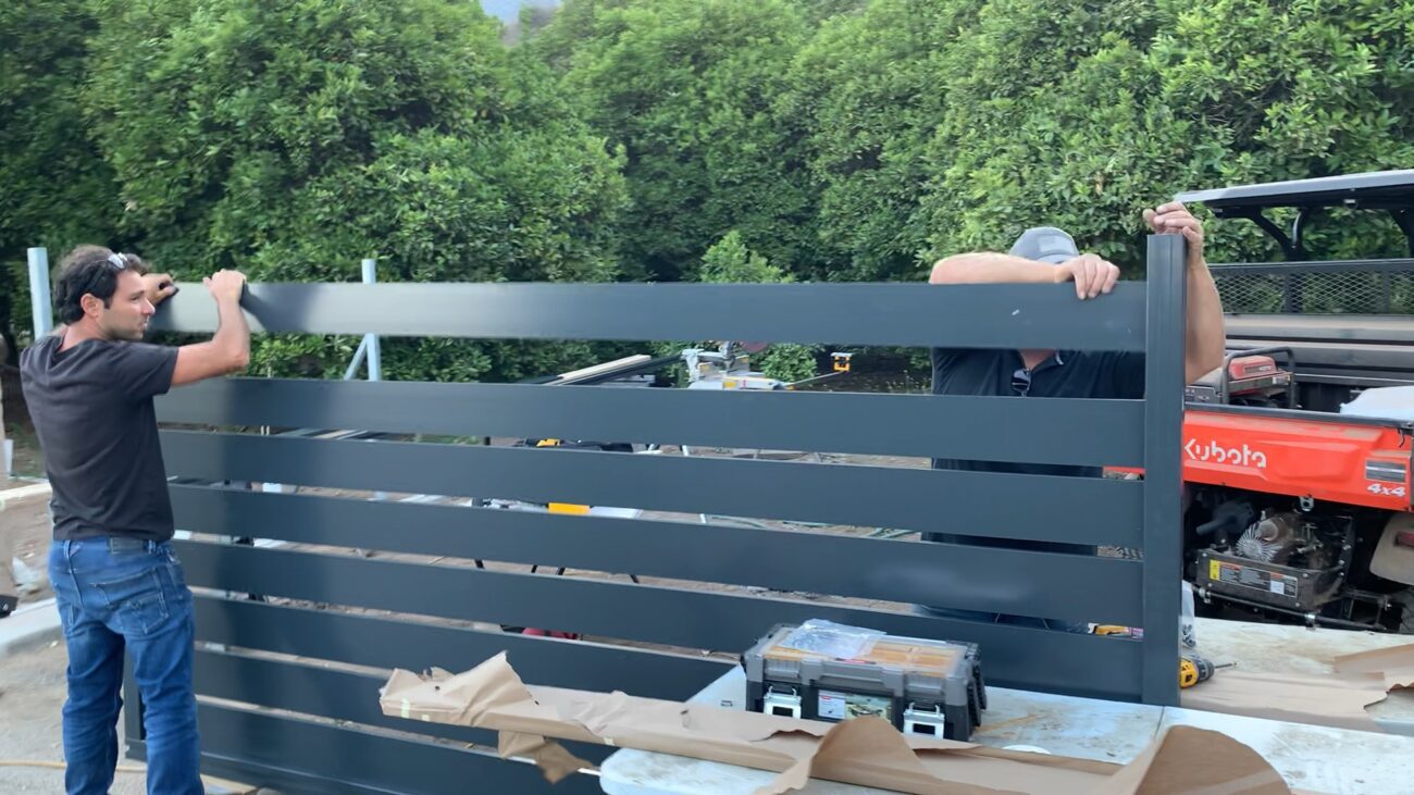 Black Aluminum sliding gate