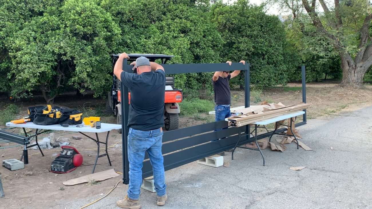 Black Aluminum sliding gate