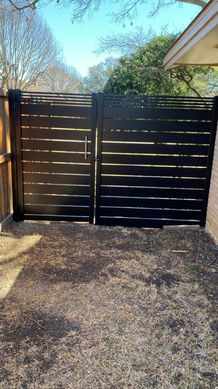 Black Dallas Style aluminum fence and gate