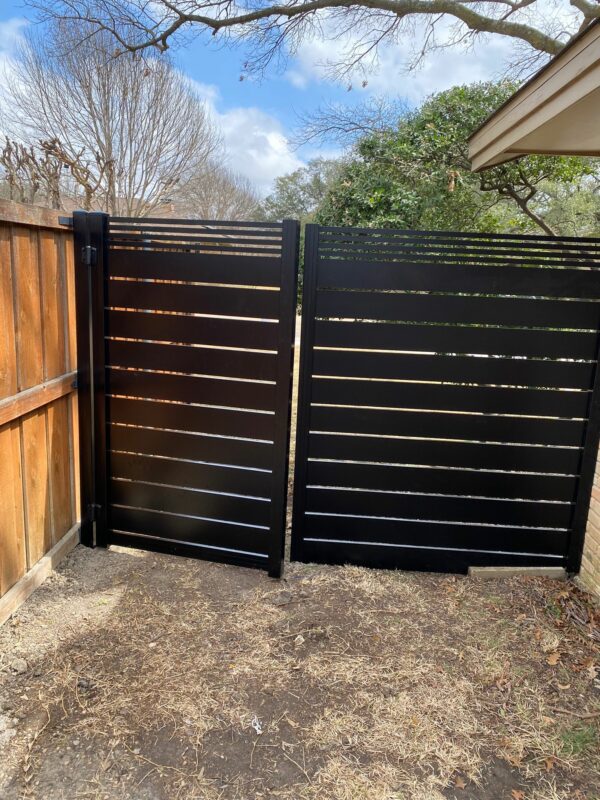 Black Dallas Style aluminum fence and gate