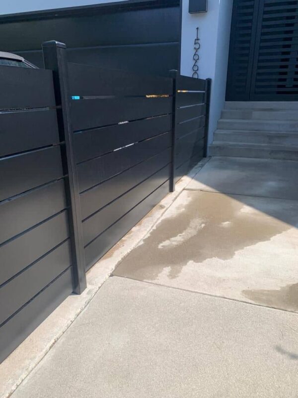 Black Modern aluminum fence