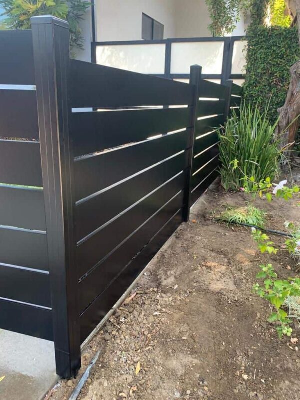 Black Modern aluminum fence