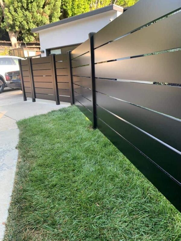 Black Modern aluminum fence