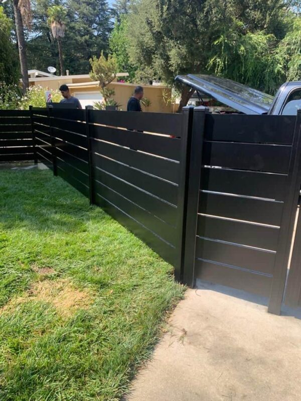 Black Modern aluminum fence