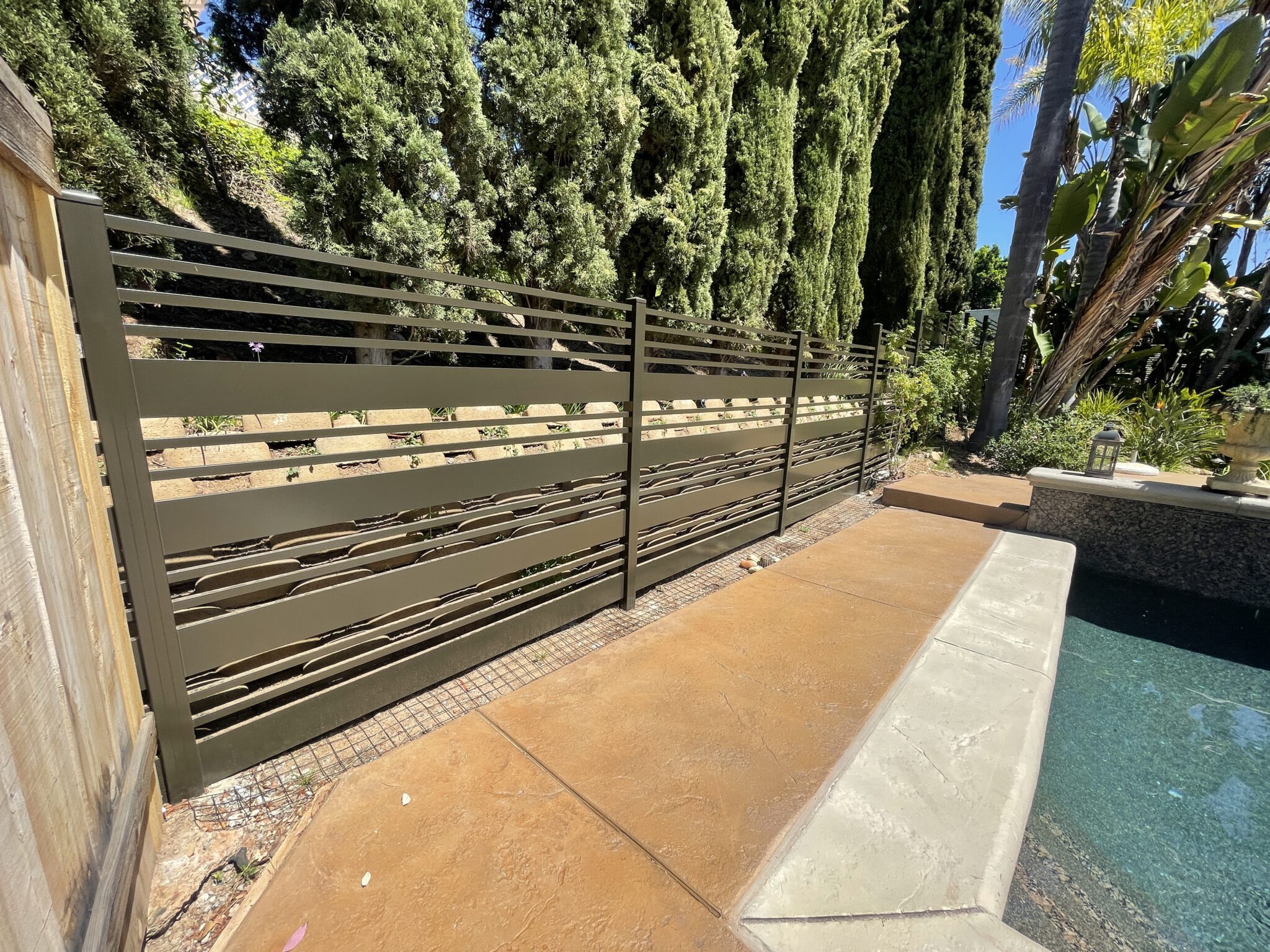 Bronze Horizontal pool fence