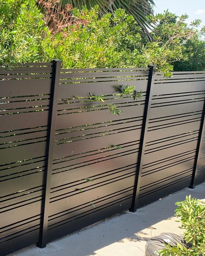 Brown Aluminum fence