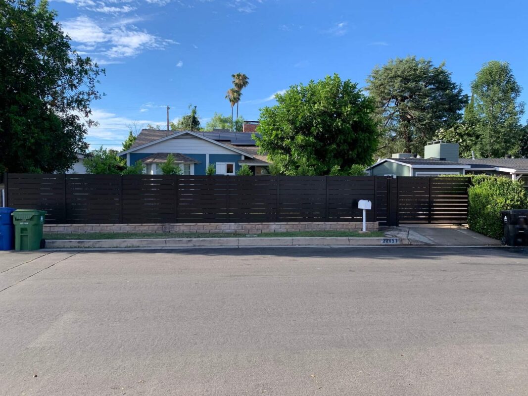 Brown Aluminum fence