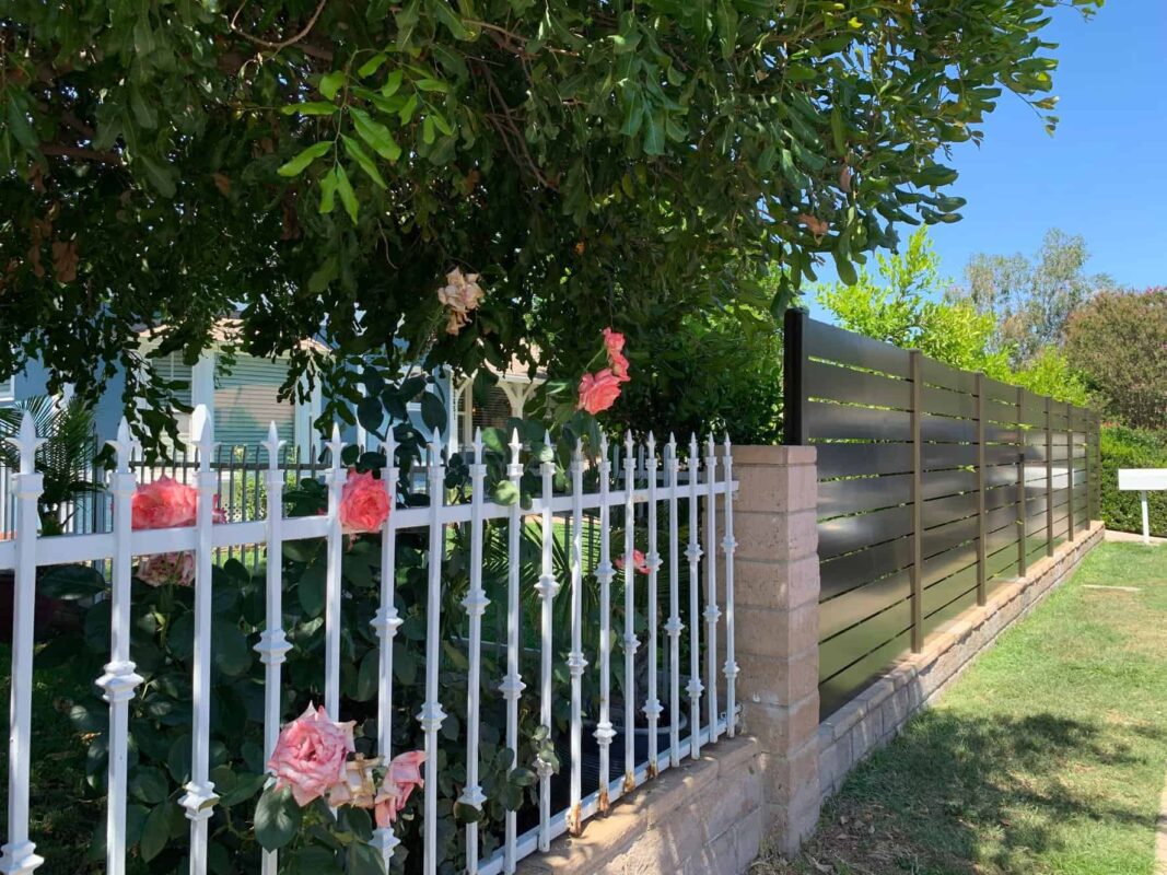 Brown Aluminum fence