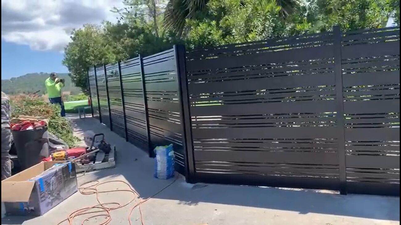 Brown Aluminum fence