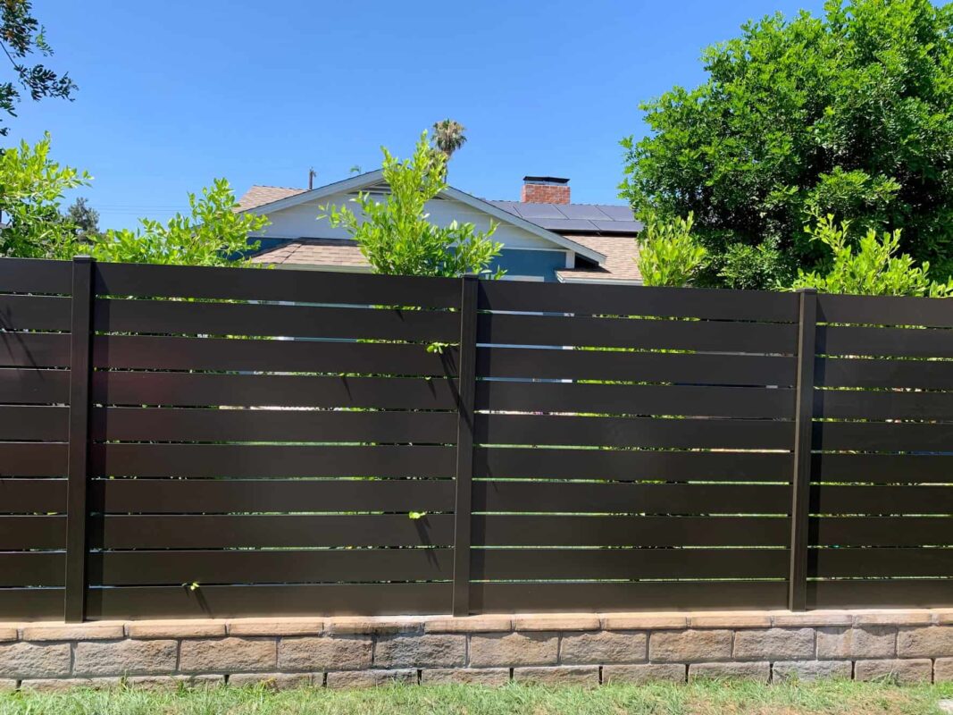 Brown Aluminum fence