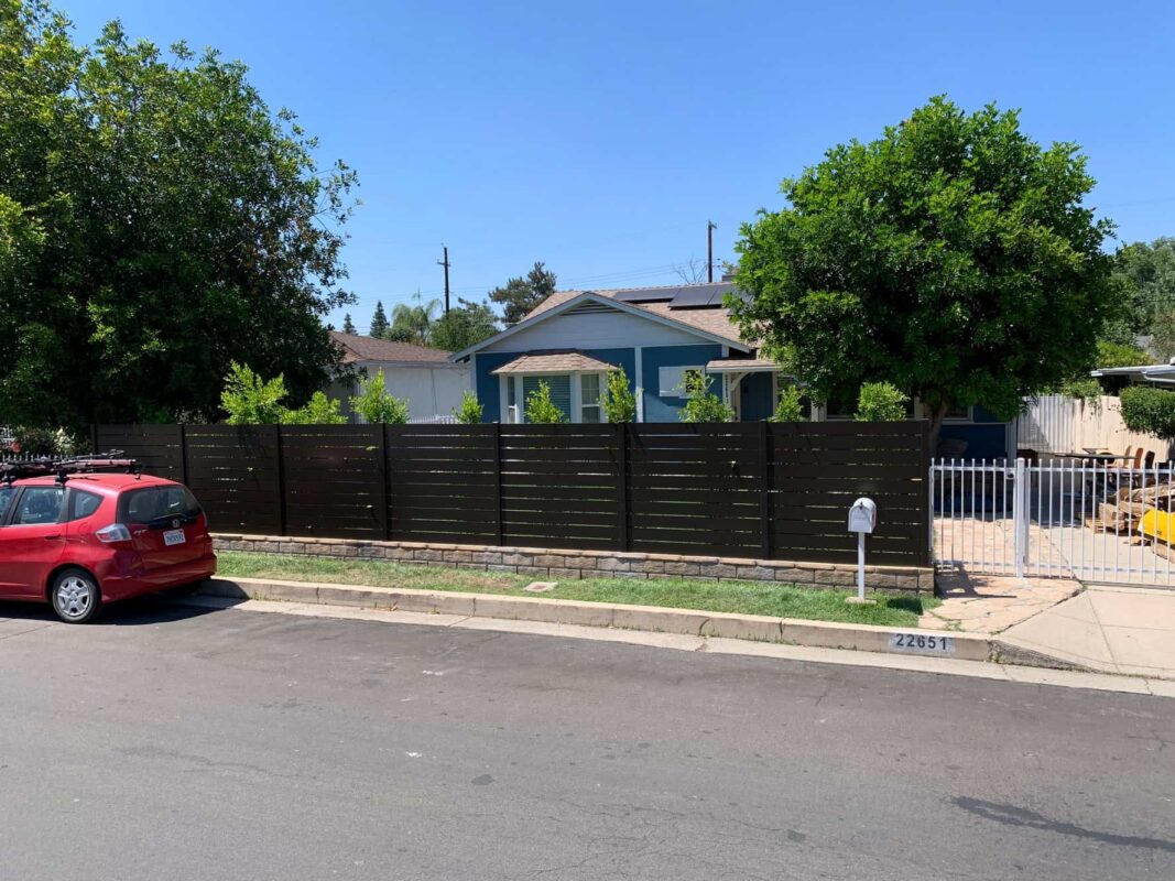Brown Aluminum fence