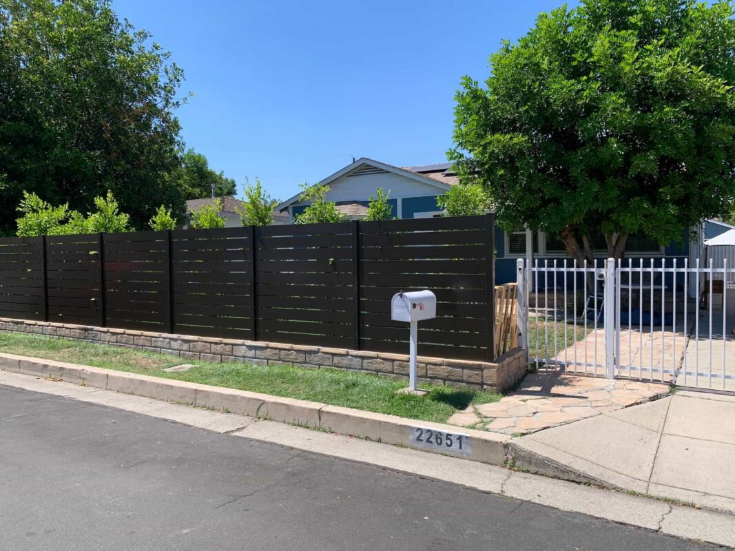Brown Aluminum fence