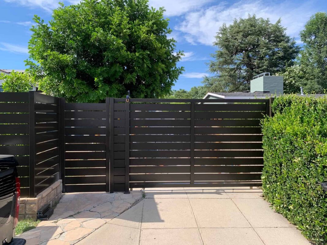 Brown Aluminum fence