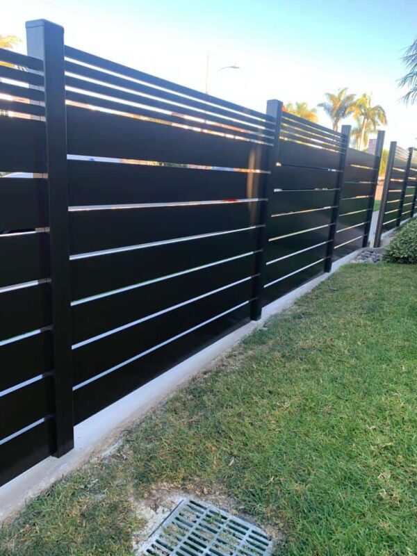 Brown Aluminum fence