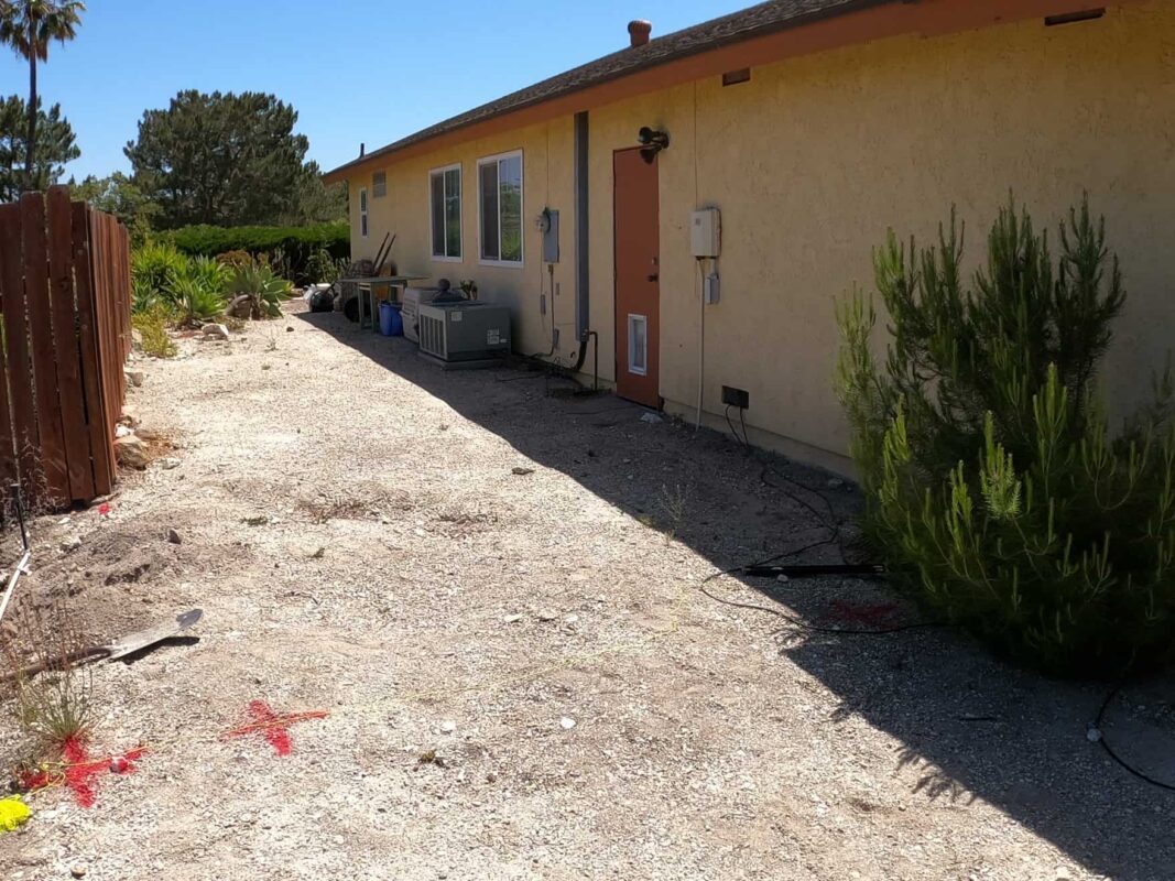 Brown Aluminum fence and pedestrian gate