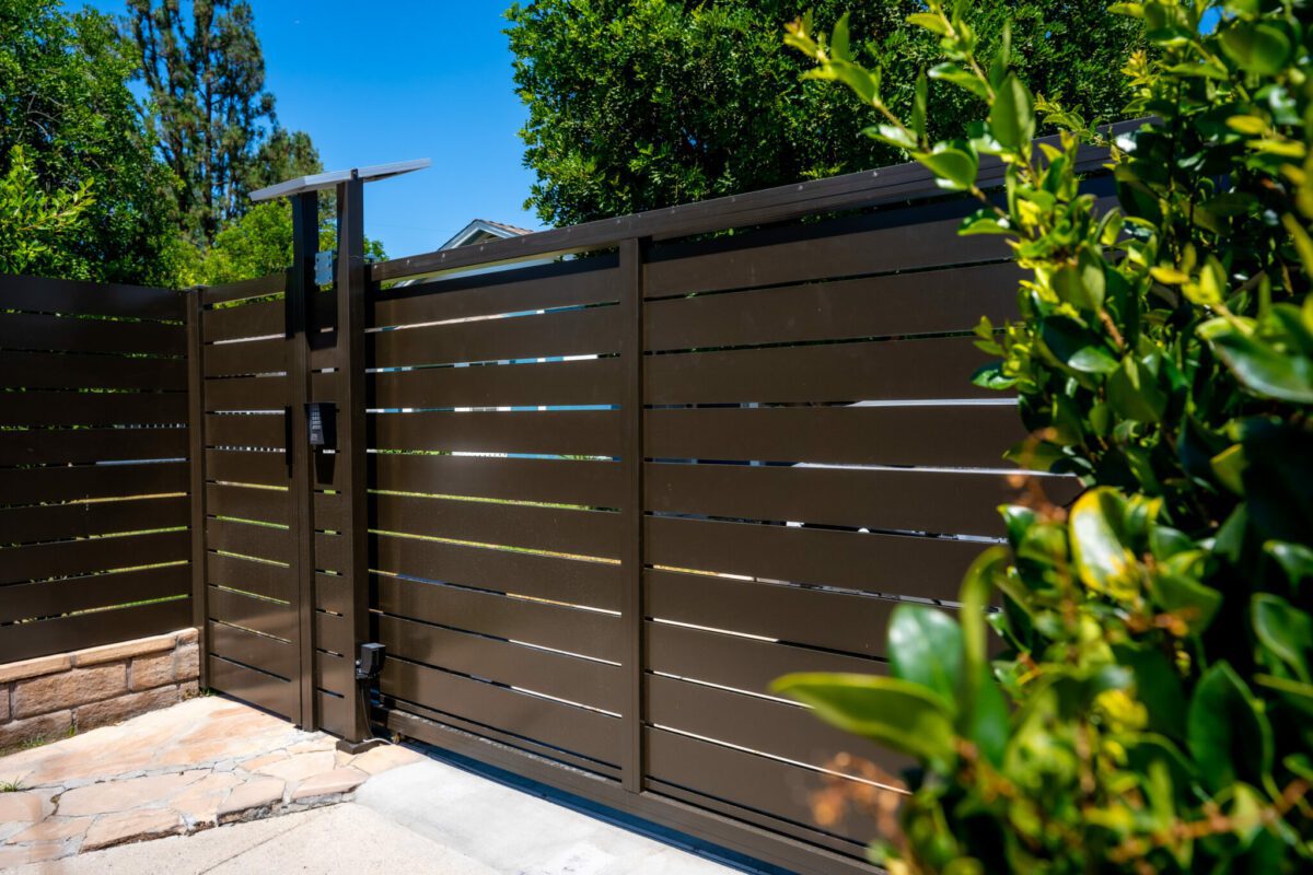 Bronze Aluminum fence panels in San Antonio