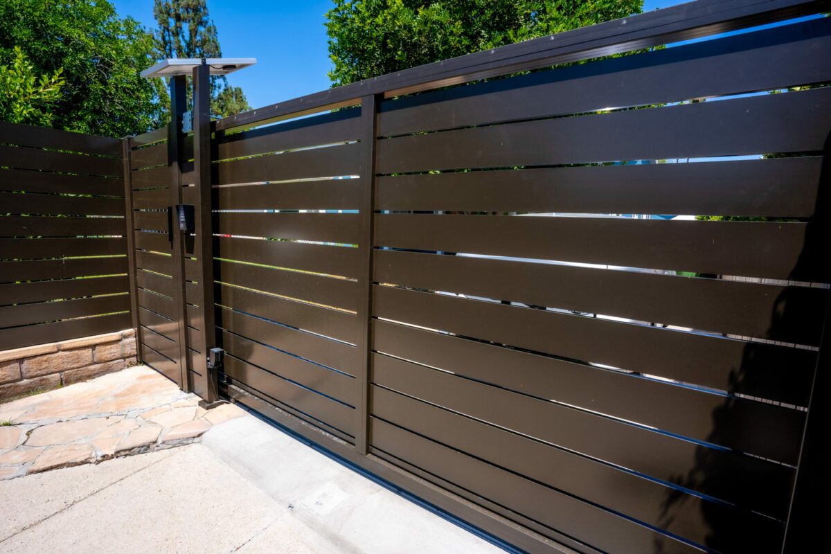 Bronze Aluminum fence panels in San Antonio