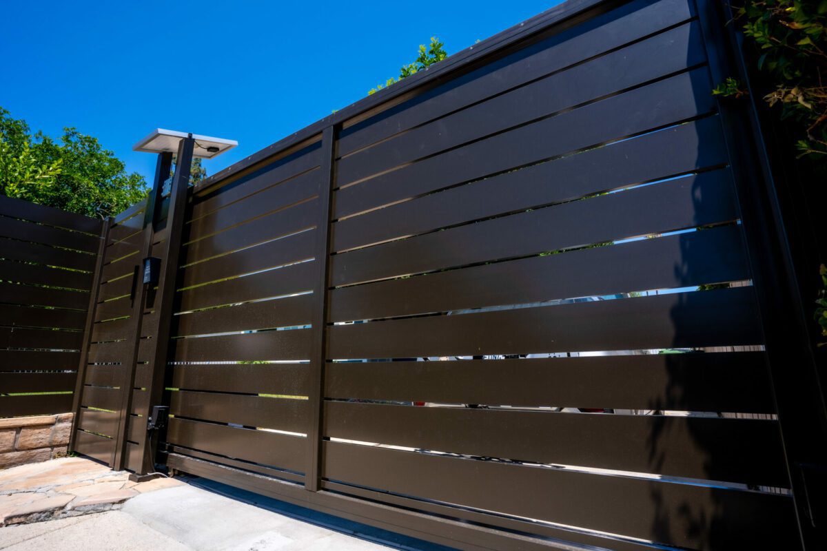 Bronze Aluminum fence panels in San Antonio