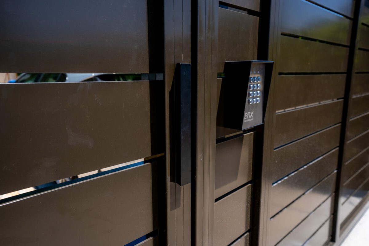 Bronze Aluminum fence panels in San Antonio