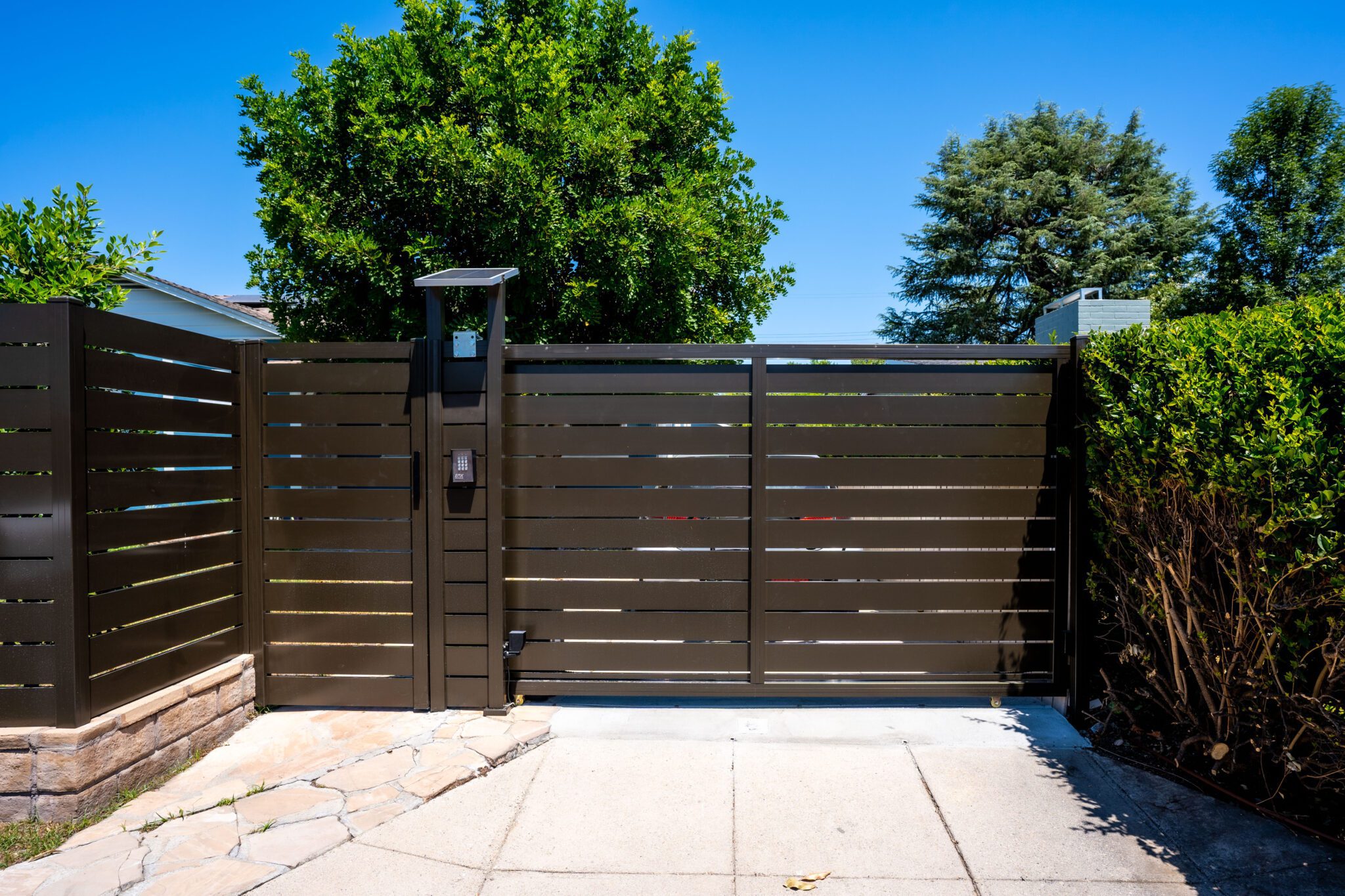 Bronze Aluminum fence panels in San Antonio