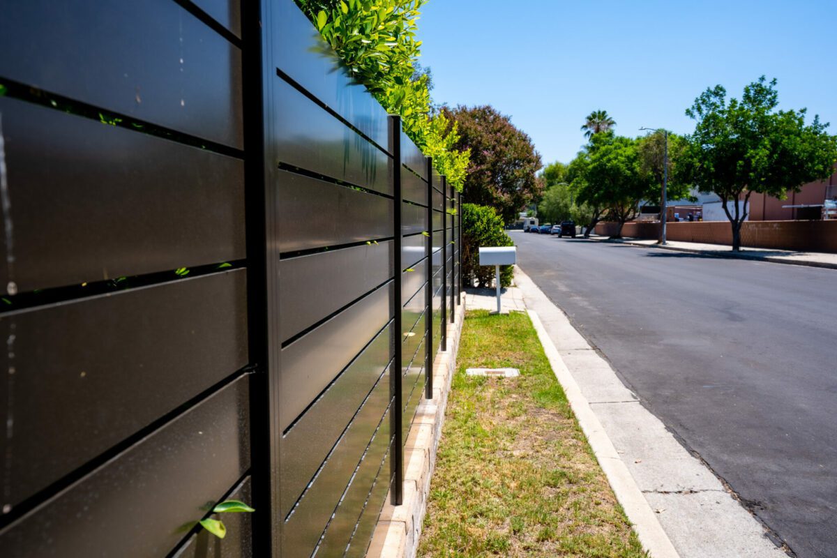 Bronze Aluminum fence panels in San Antonio