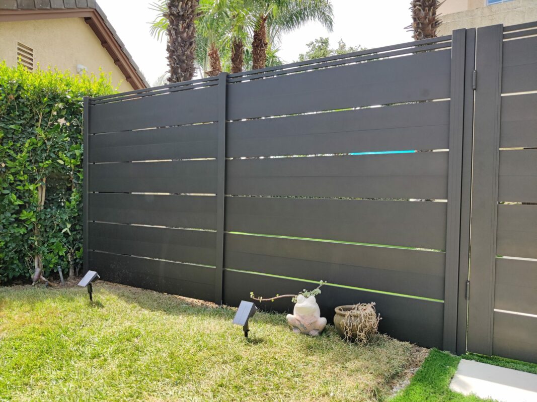 Black Aluminum fence and gate in Santa Rosa