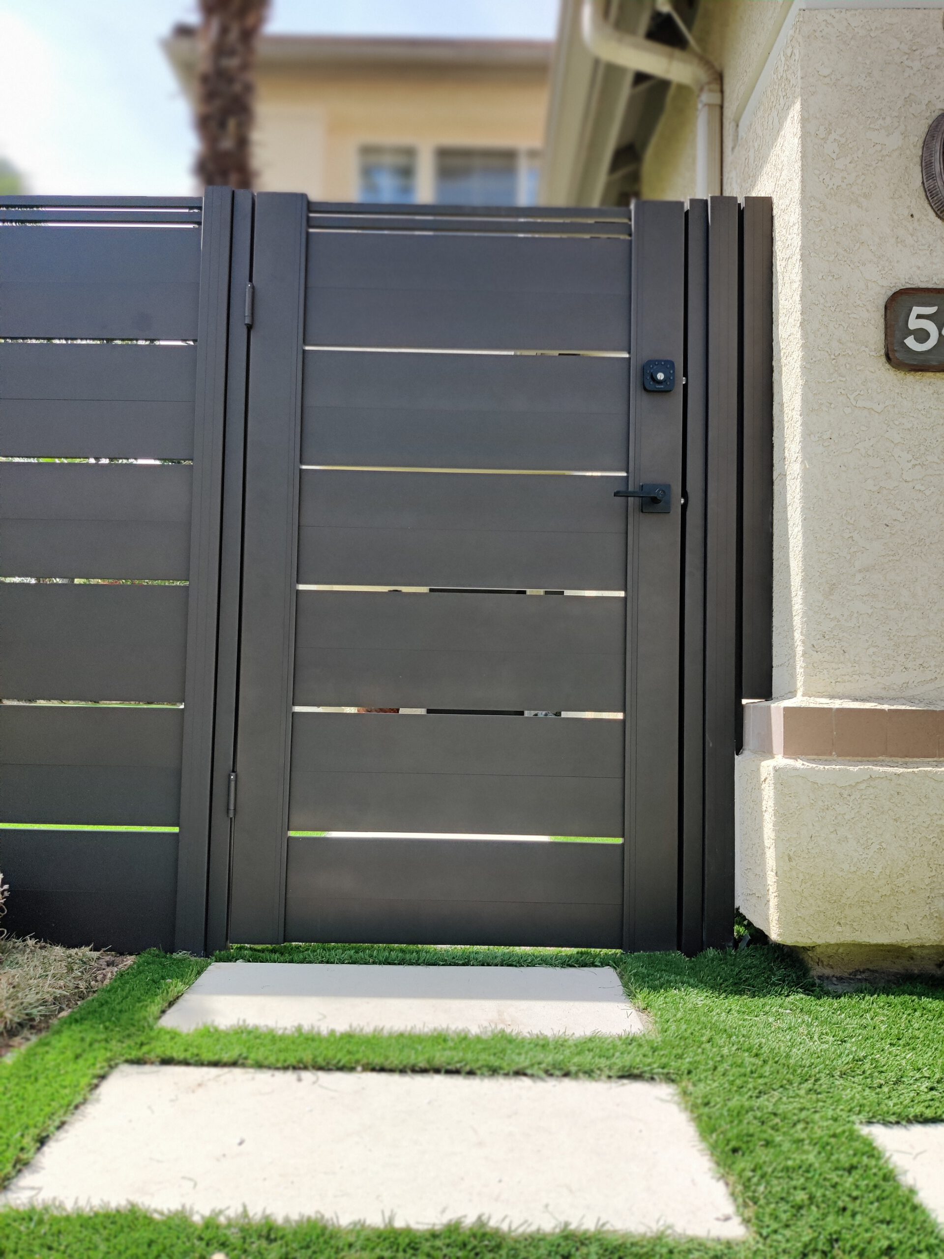 Black Aluminum fence and gate in Santa Rosa