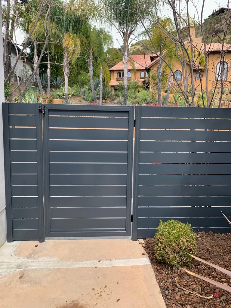 Light grey Aluminum gate and fence