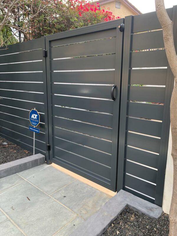 Light grey Aluminum gate and fence