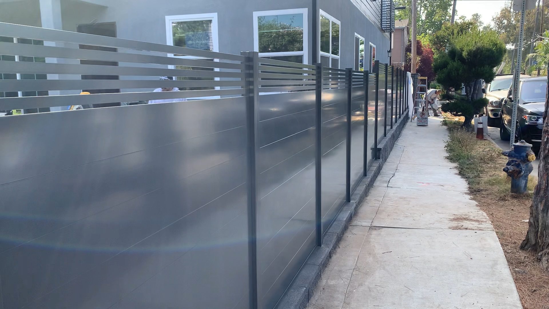 Light grey fences and gates