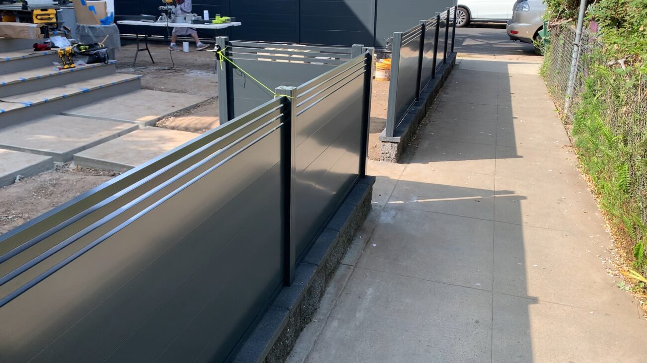 Light grey fences and gates