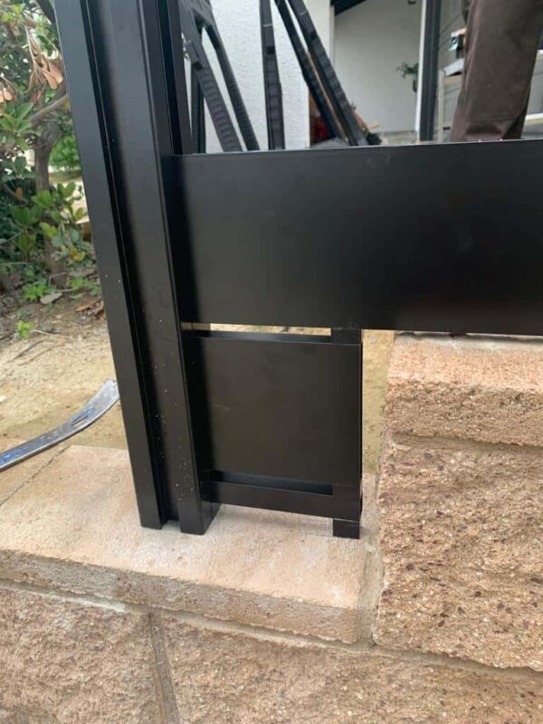 Modern black aluminum fence