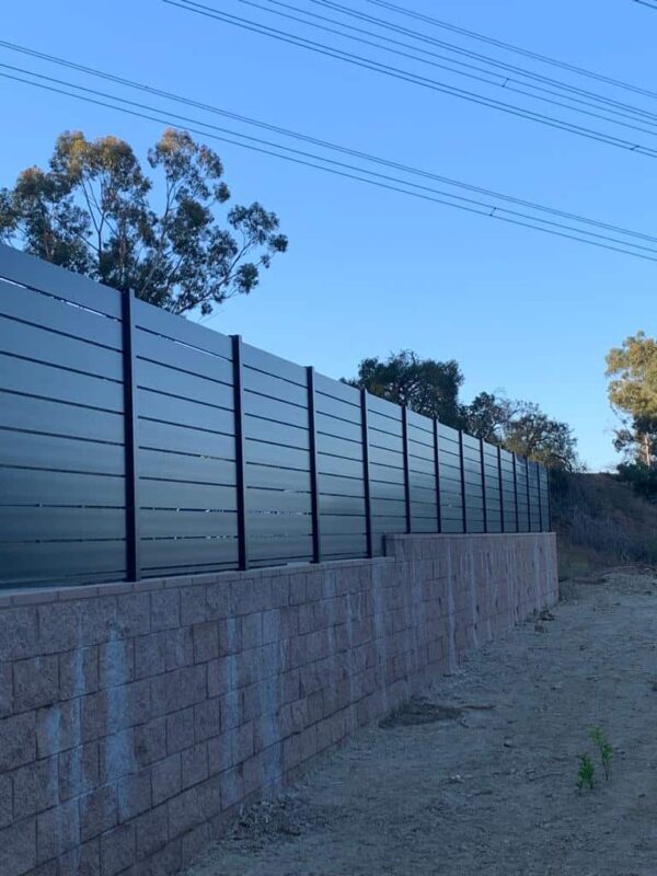 Modern black aluminum fence