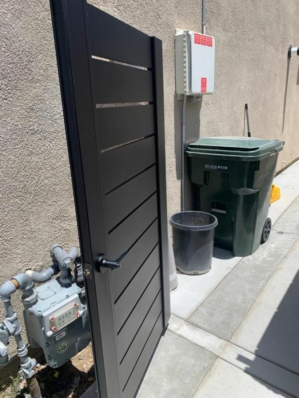 Black Aluminum side yard gates in Scottsdale