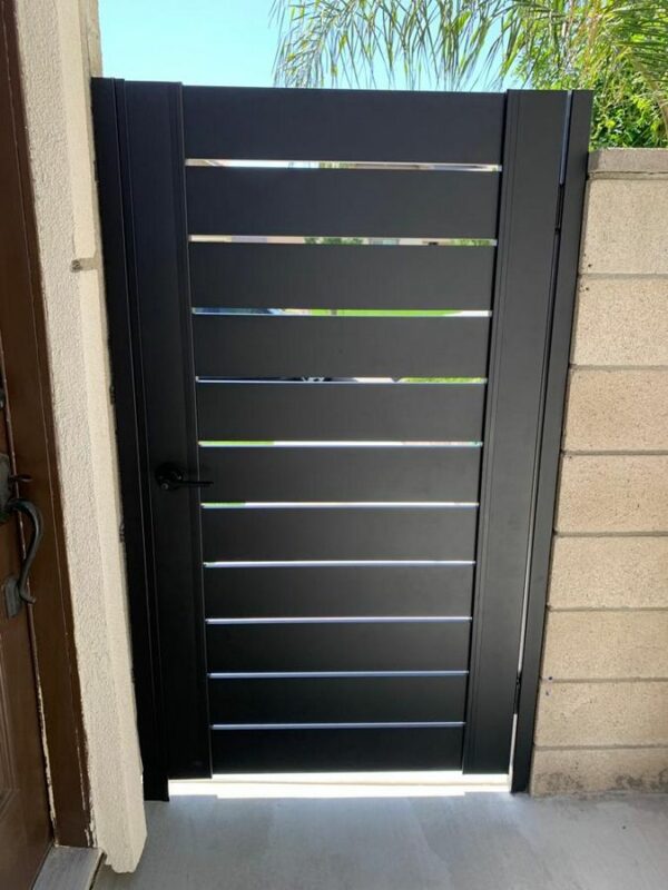 Black Aluminum side yard gates in Scottsdale
