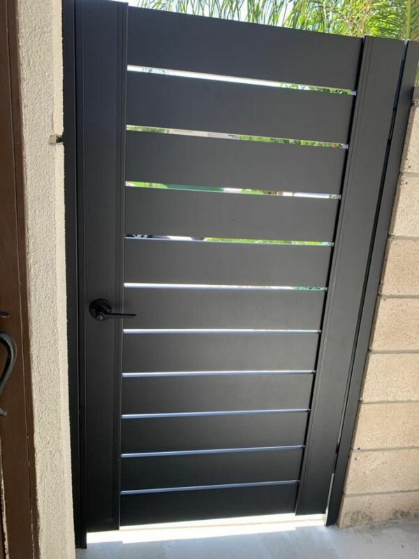Black Aluminum side yard gates in Scottsdale