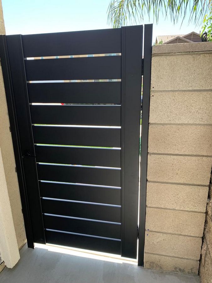 Black Aluminum side yard gates in Scottsdale