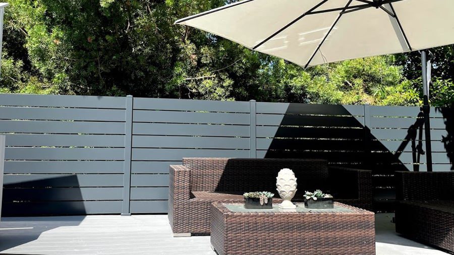 Aluminum fence on deck