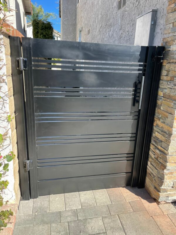Black Horizontal slats gate