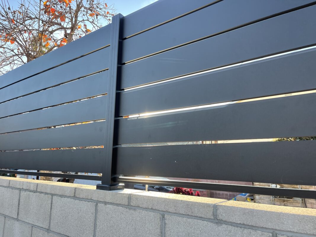 Black aluminum wall topper in Los Angeles